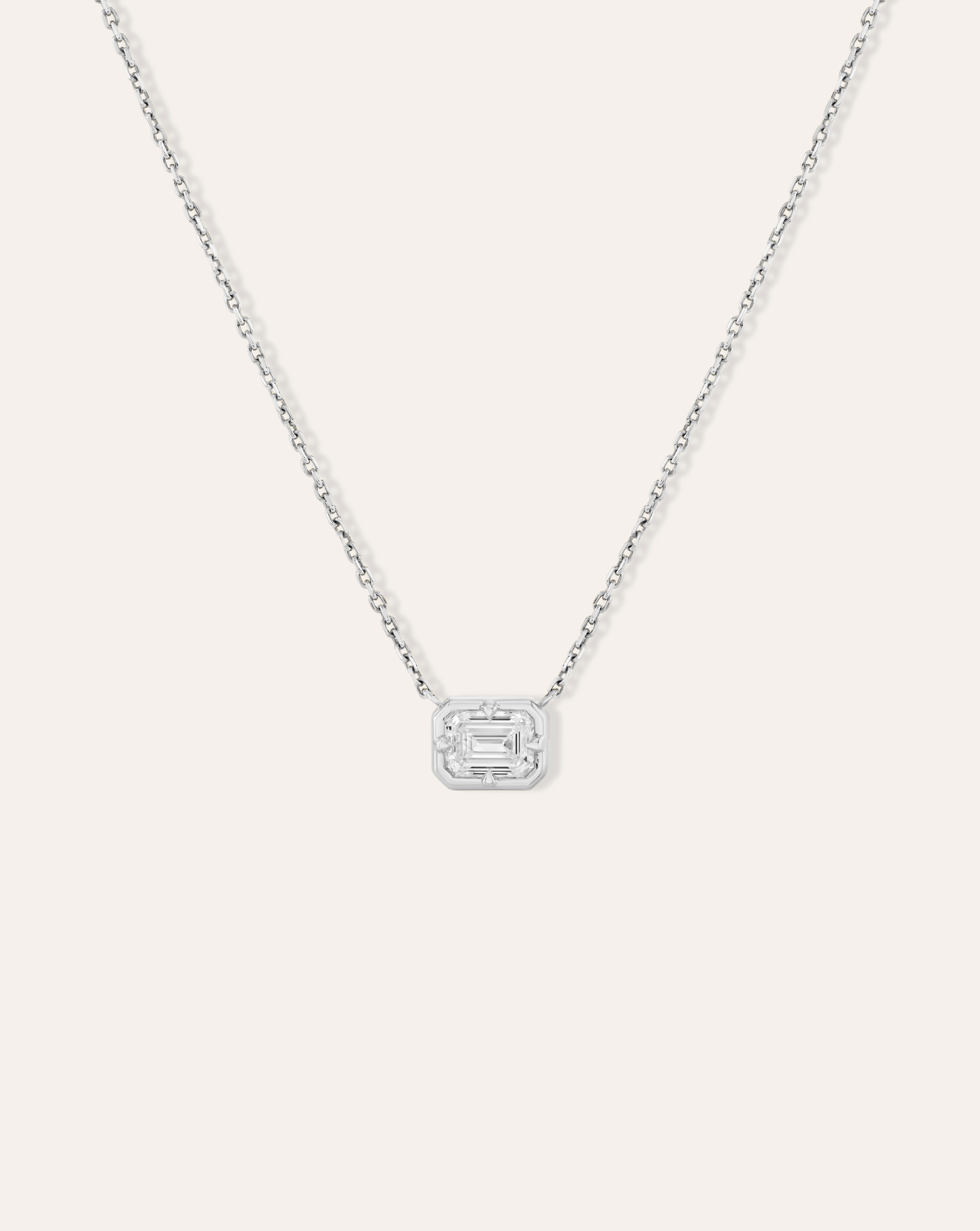 Kate Emerald Cut Bezel Necklace