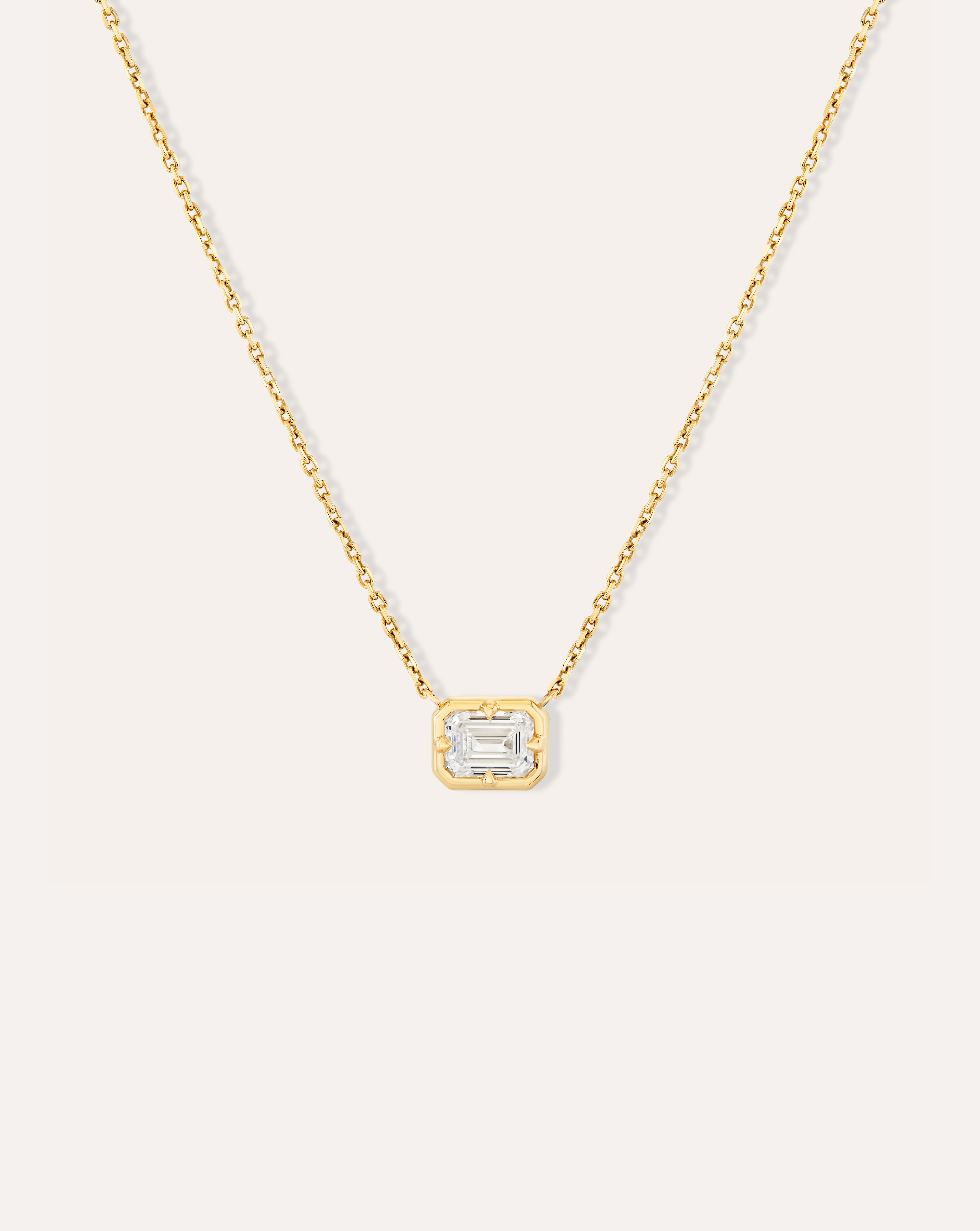 Kate Emerald Cut Bezel Necklace