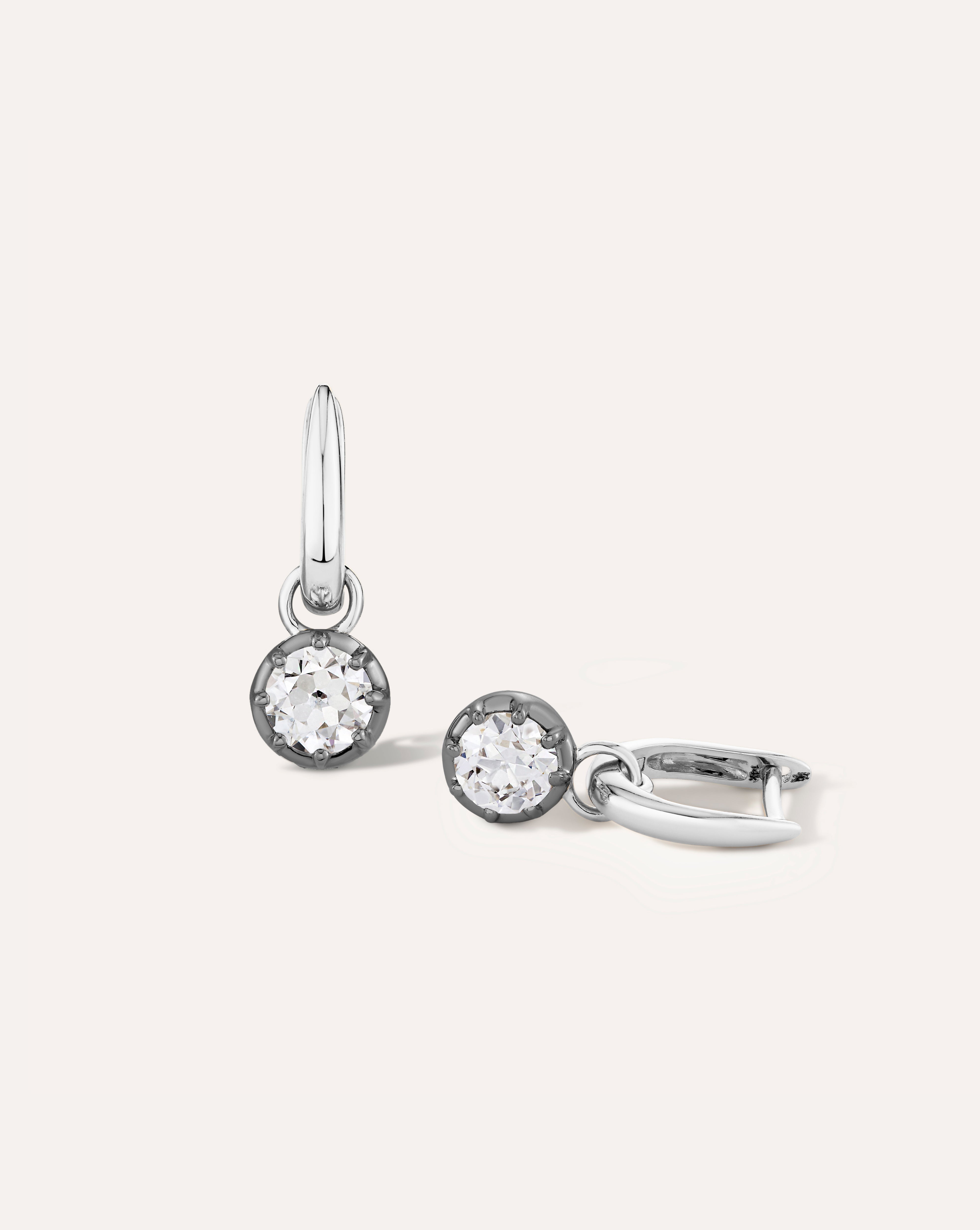 Sylvie Diamond Drop Hoops