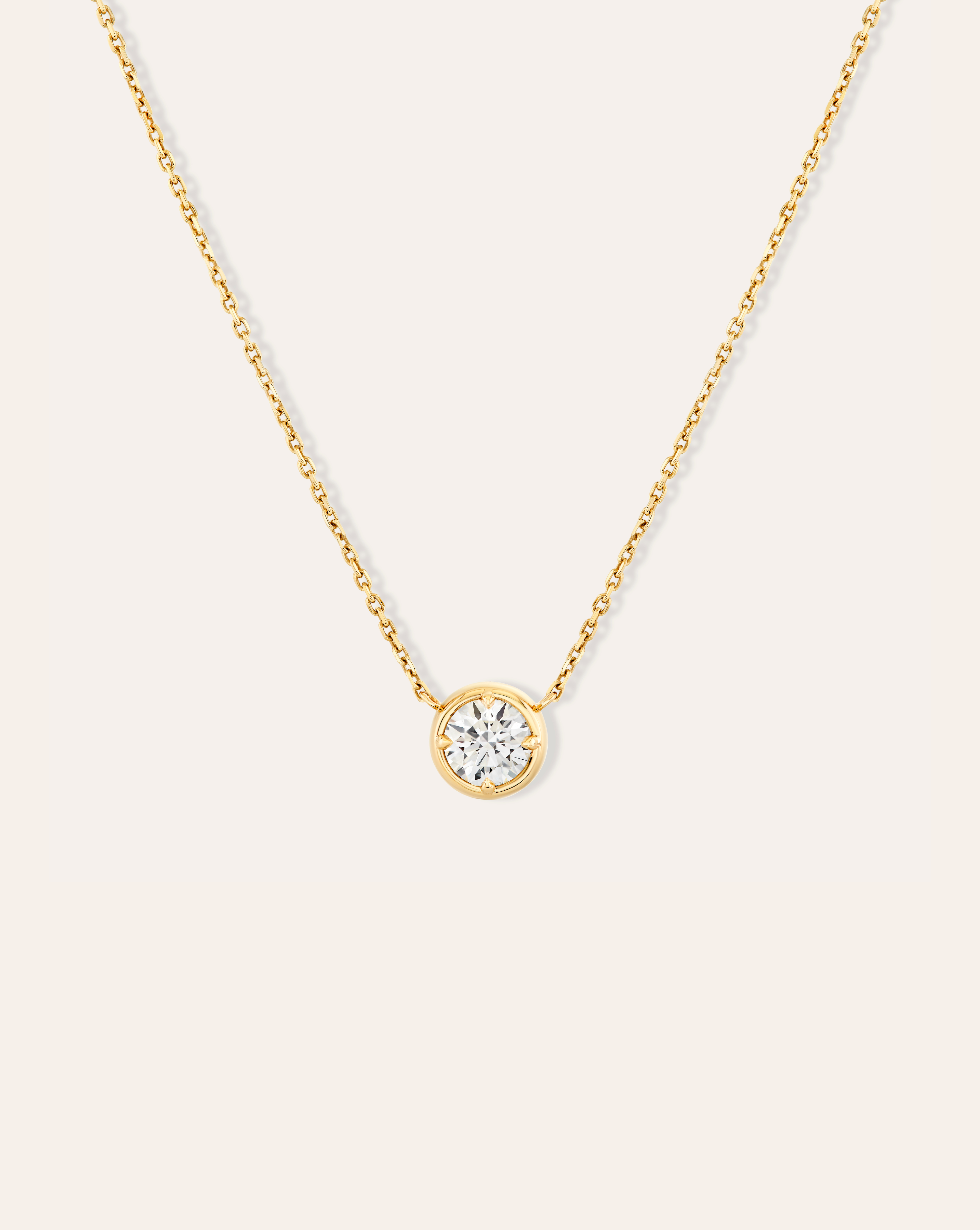 Victoria Round Cut Bezel Necklace